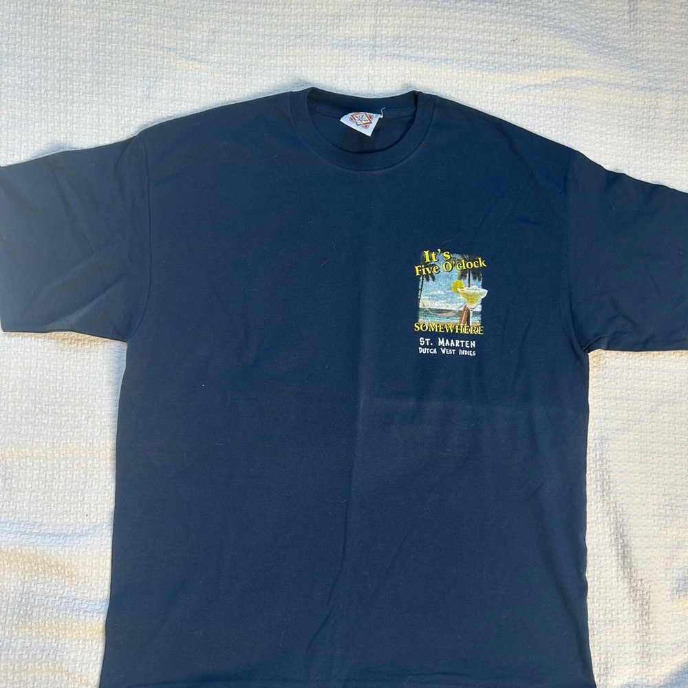 Yacht Club Jimmy Buffett St.Maarten Blue “it’s 5 o’clock somewhere” T-shirt XL